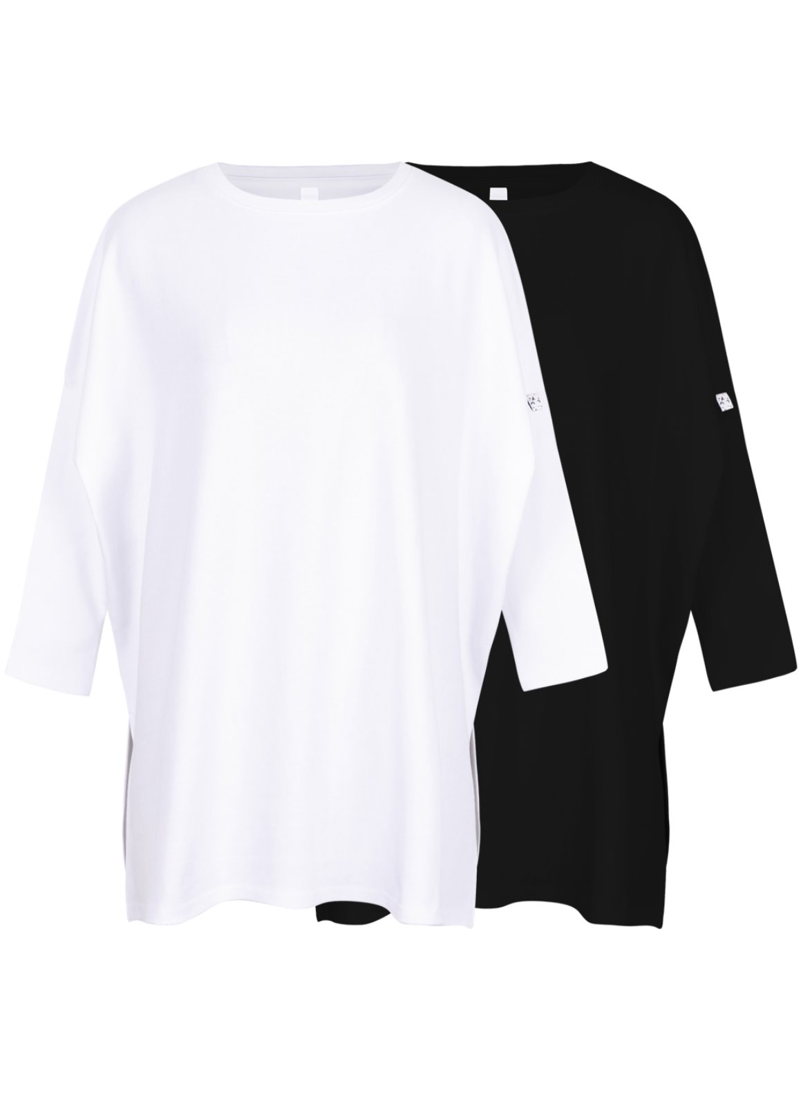  W.Daily span T-shirts  White/Black  