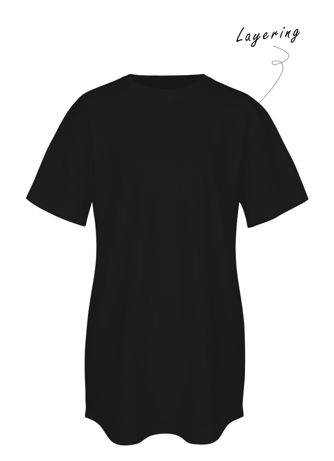 W.Basic span t-shirts  Black 