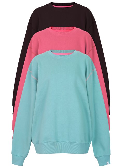 W.Stitch Sweatshirtsmint/cherrypink/charcoal