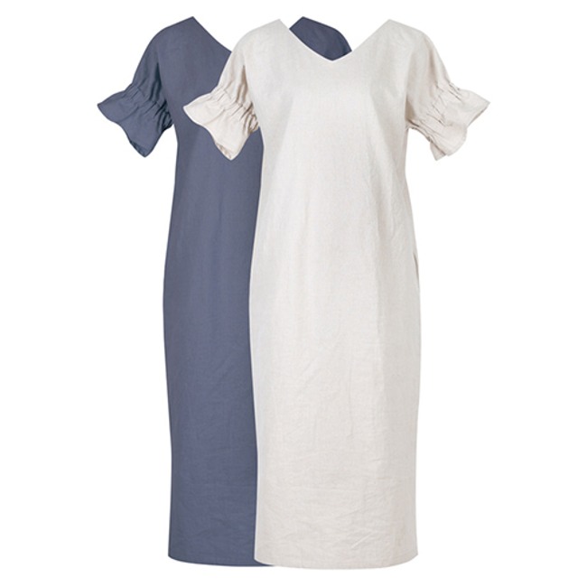  Linen ballon dress [Beige, Charcoal][ 79,000-&gt;30,000 12/21 11:00~12/31 ]