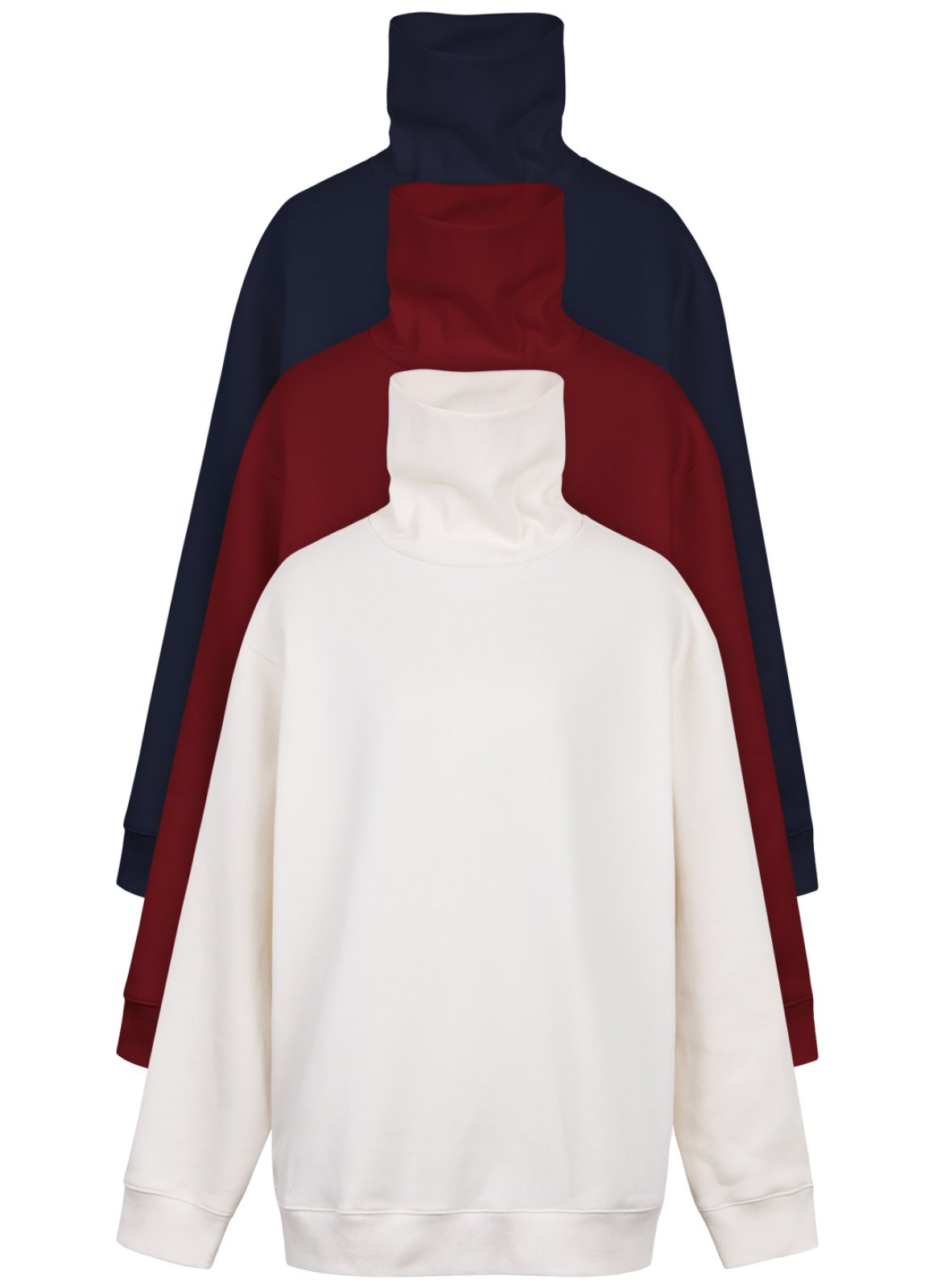 W. Turtleneck Sweat shirts (기모)  Navy/Burgundy/Ivory