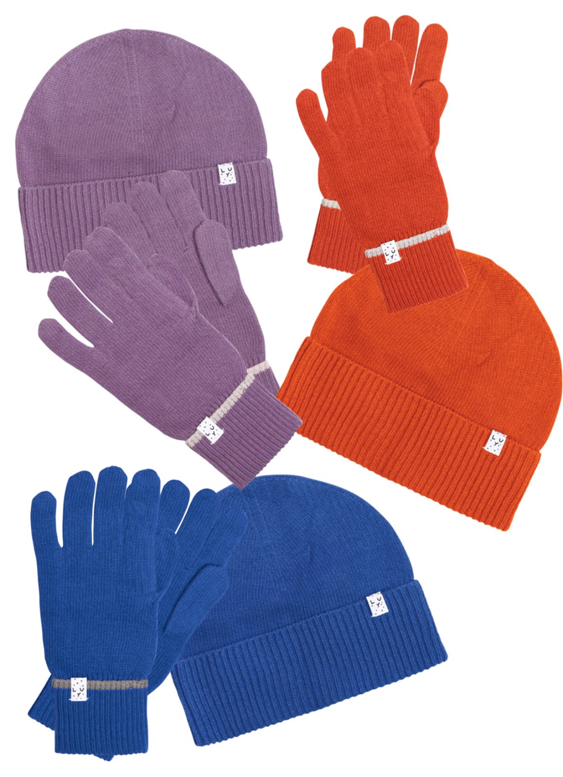 WG.Knit Beanie &amp; Gloves set  Orange / Blue / purple  [45,000 -&gt; 19,000]