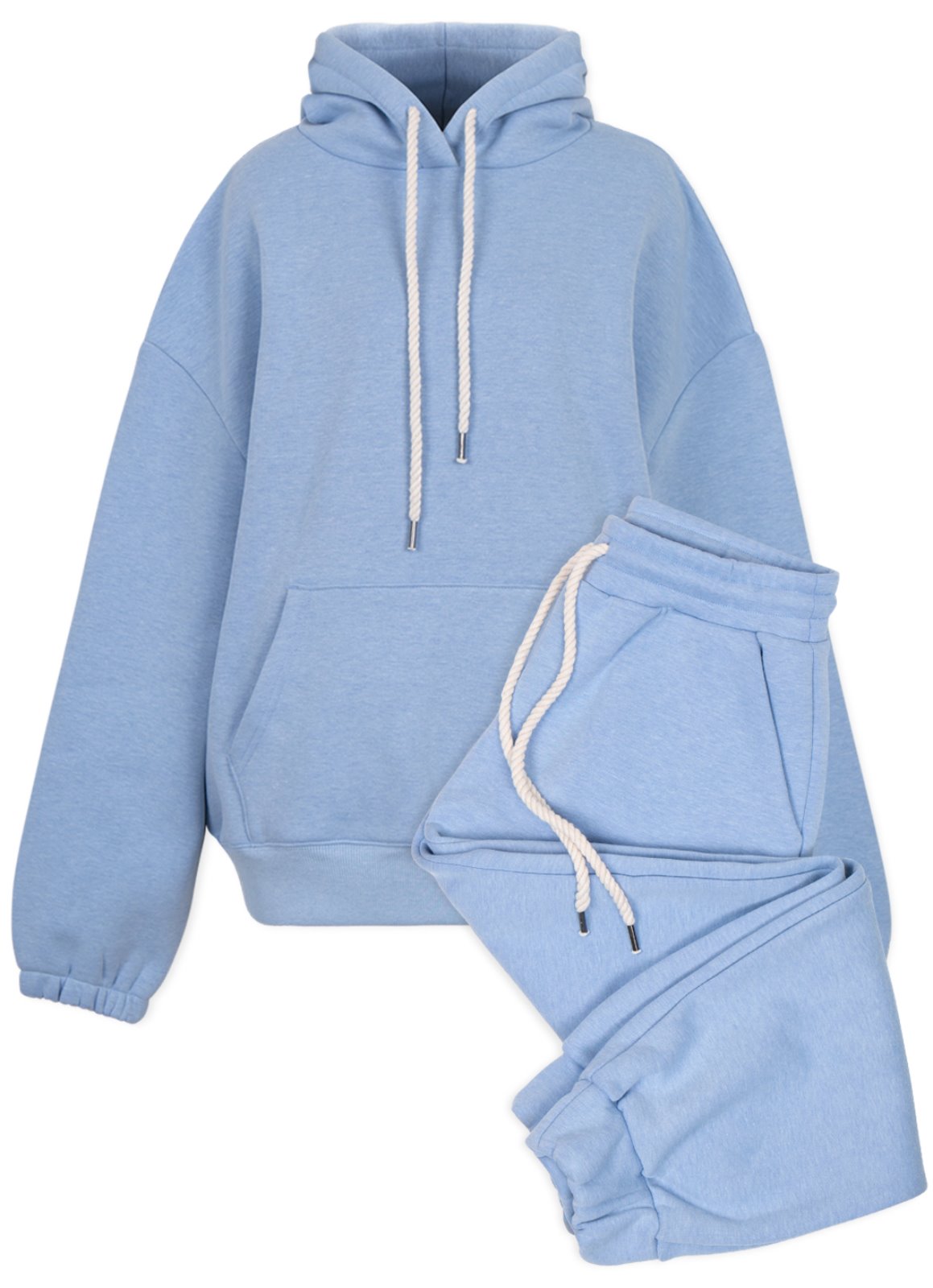 W.Winter hoodie set up (기모)  Pale blue